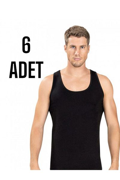 Yıldırım tekstil Silver 4004 Rib (LYCRALI) Black Men's Athlete 6 Pack