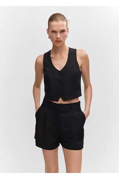 MANGO Woman Buttoned fit cut vest