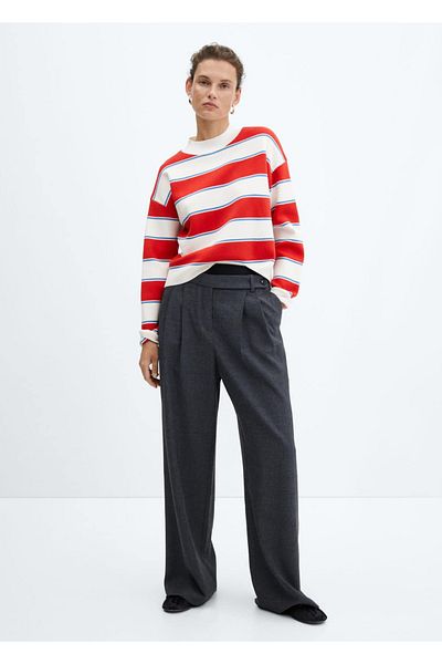 MANGO Woman Wide Striped Sweater