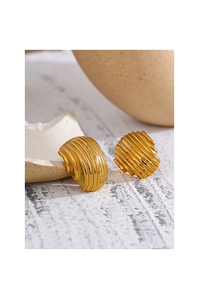CHARMLUCKY Steel bombed earrings