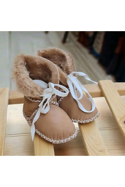 BEBEĞİME ÇORAP Organic Leather Baby Boots