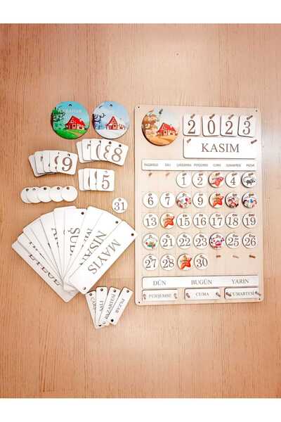 Kabajur Montessori Çocuk Takvimi Ahşap Takvim