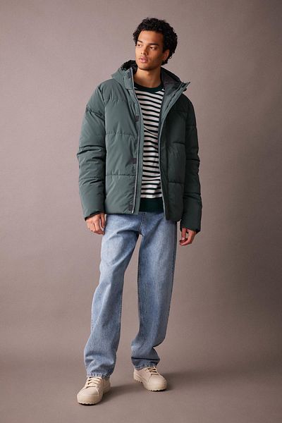 DeFacto Regular Fit Hooded Double Pocket Puffer Jacket with Zipper Closure A2478Ax23Wn