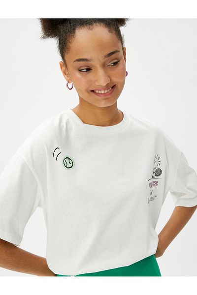 Koton Snoopy T-Shirt Licensed Crew Neck Short Sleeve Cotton