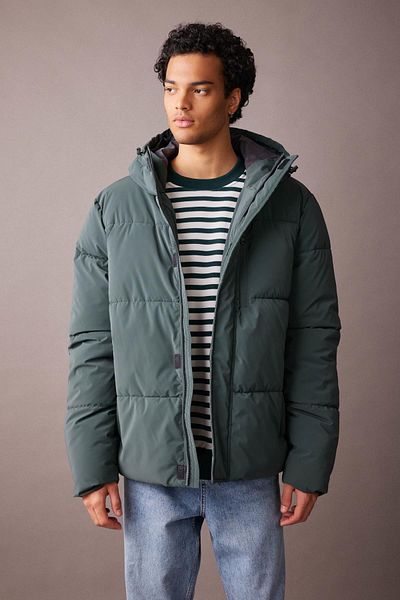 DeFacto Regular Fit Hooded Double Pocket Puffer Jacket with Zipper Closure A2478Ax23Wn