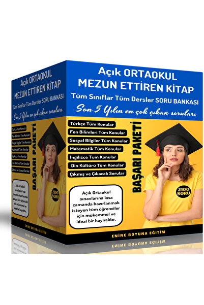 Enine Boyuna Eğitim Açık Ortaokul Mezun Ettiren Kitap Seti (4 Spiralli Kitap)