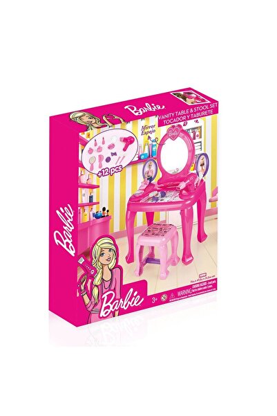 DOLU OYUNCAK 1609 Barbie Ayaklı Makyaj Masası ve Sandalye Seti - Dolu