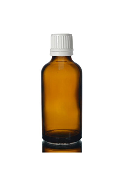 makrobay Amber dropper beyaz içten damlalıklı kapaklı cam şişe 50 ml 10 adet