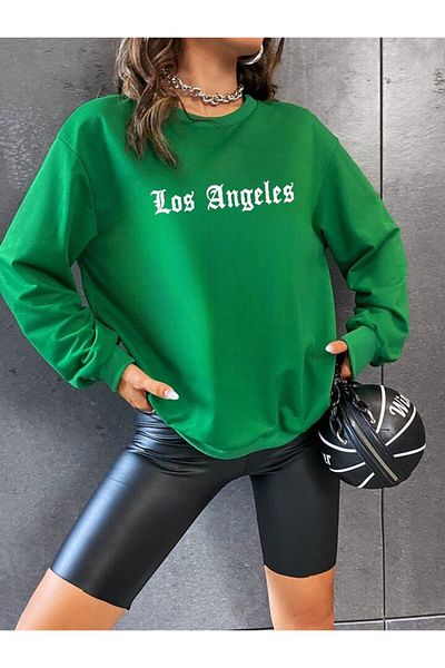 BENROMA Unisex Los Angeles Written Crew Neck Sweat