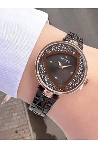 Ferrucci ساعة يد نسائية بسلك معدني