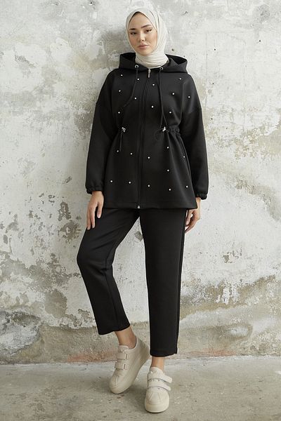 InStyle Ariesa Stone Tunnel Lace Scuba Suit - Black