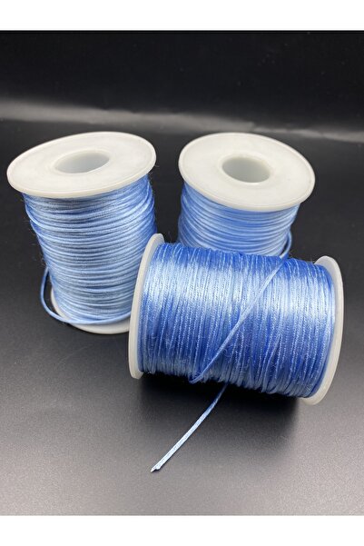 Hedef Bijuteri خيط فلوش، 100 متر (ملف) لون أزرق فاتح خيط فلوش، 1 مم خيط فلوش ...