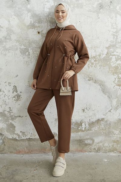 InStyle Ariesa Stone Tunnel Lace Scuba Suit - Bitter Brown