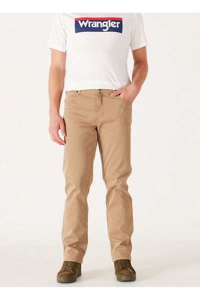 WRANGLER Regular Waist Regular Fit Camel Hair Men's Chino Pants W121053175 Texas Non Denim Trousers