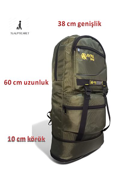 tualpticaret Bellows Mountaineer Backpack 65 liters Capacity Camping Bag travel bag cabin size luggage khaki