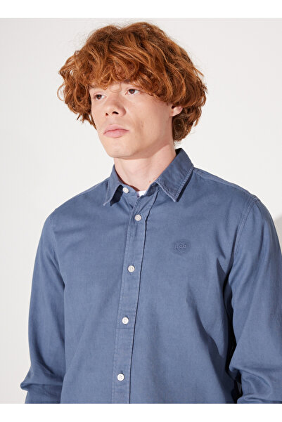 Lee Regular Fit Gray Men's Shirt LL37BMA66 Long Sleeve Shirt