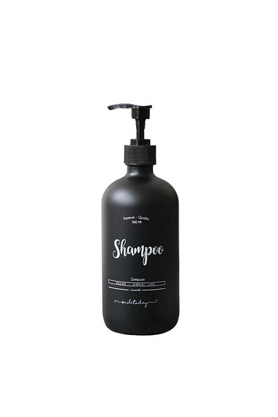 Miniminti Μπουκάλι σαμπουάν από μαύρο γυαλί - 500 ml (σαμπουάν)
