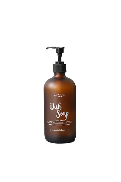 Miniminti Μπουκάλι σαπουνιού πιάτων Amber Glass - 500 Ml (πλύσιμο πιάτων)