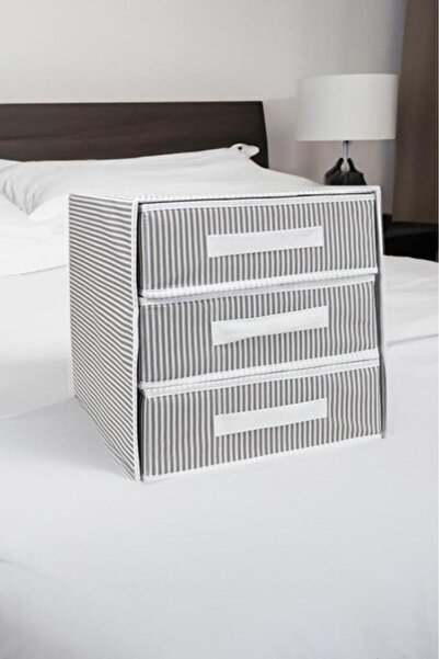 Flosoft Üç Gözlü Çekmece, Bebek Çamaşır Eşarp Takı Çok Amaçlı Organizer, Üç B...