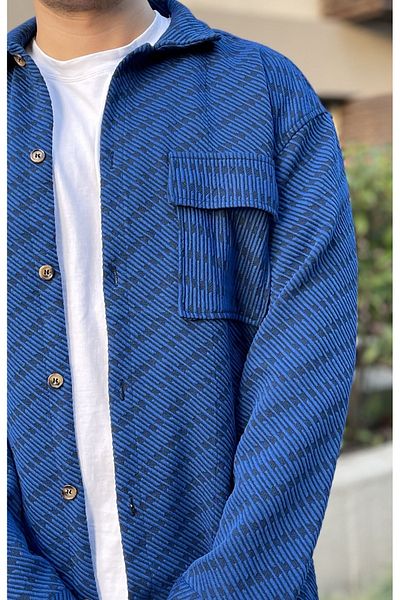 MİRMARONİ quilted winter men's shirt lumberjack shirt with single pocket flap