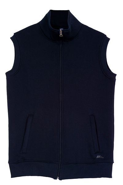 BSM Men's Winter Comfortable 3 Thread Cotton Ribbed Zippered Stylish Sports Vest Jacket