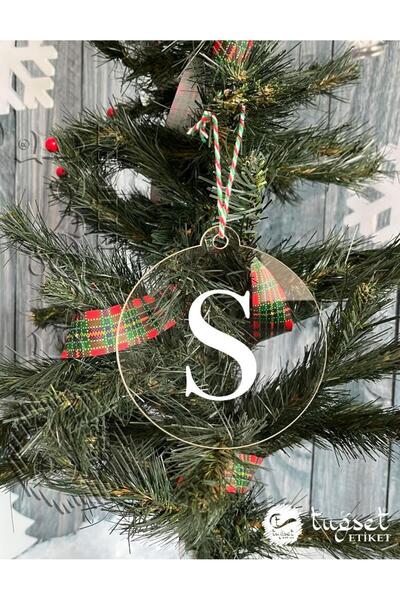 t tuğset etiket زخرفة شجرة عيد الميلاد بليكسي باللون الأبيض - زخرفة مرآة الرؤية الخلفية Plexi Letter-a1