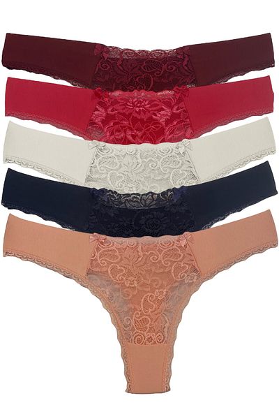 Miss Blue Moon Lace Thong 5-piece 1660