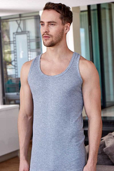 Berrak Cotton Ribbed Gray Men's Athlete Undershirt 2 Pack