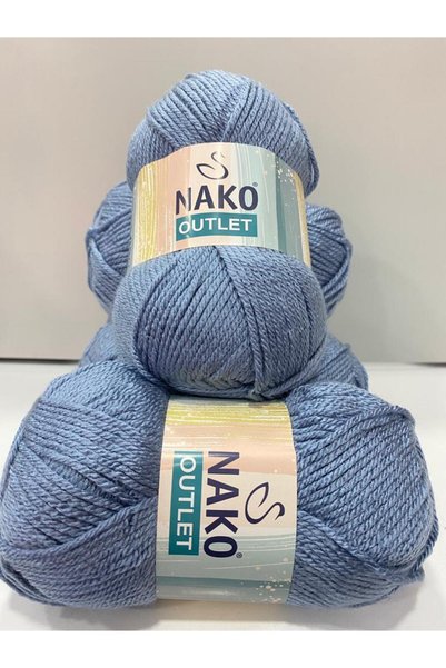 NAKO 500Gr Nako Outlet İhraç Fazlası El örgü ipi - Mavi