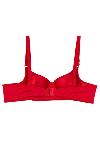 Rare White Women's Red Padded Underwire Adjustable Strap Bra