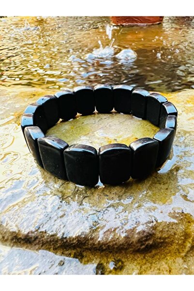 Doğal Taş Dünyası Doğal Shungite Taşı Özel Kesim Rolex Bileklik AAA Kalite