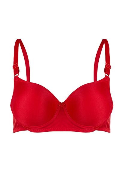 Rare White Women's Red Padded Underwire Adjustable Strap Bra