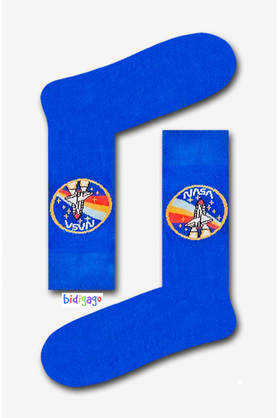 Bidigago جوارب رياضية للجنسين منقوشة من ناسا