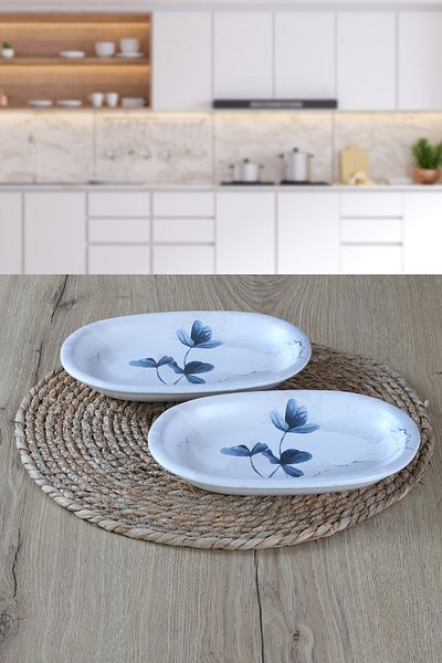 Keramika 2 Pieces 22cm Blue Magic Boat Plate