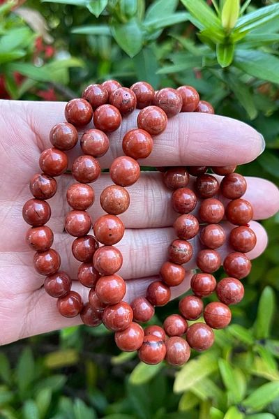 NBS Beautiful Naturel Stones Red Jasper Real Natural Stone Bracelet (Life Energy) (1 piece)