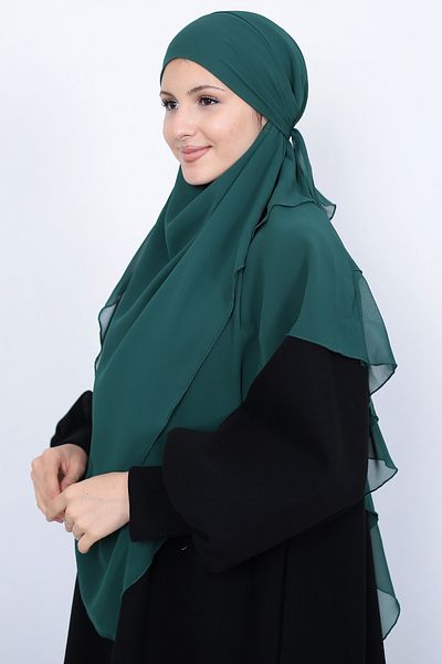 MARQUANT Έτοιμο δεμένο τρίγωνο Hijab Sufle με τρία στρώματα