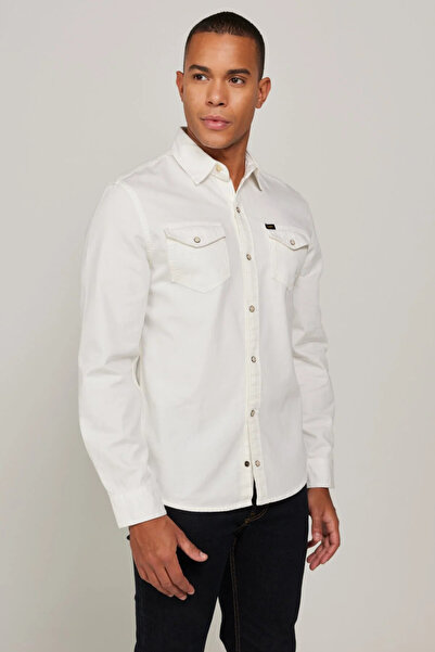 Lee Regular Fit Ecru Men's 100% Cotton Shirt L232380102