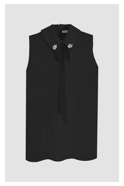 Moodbasic Taşlı Kolsuz Krep Içlik