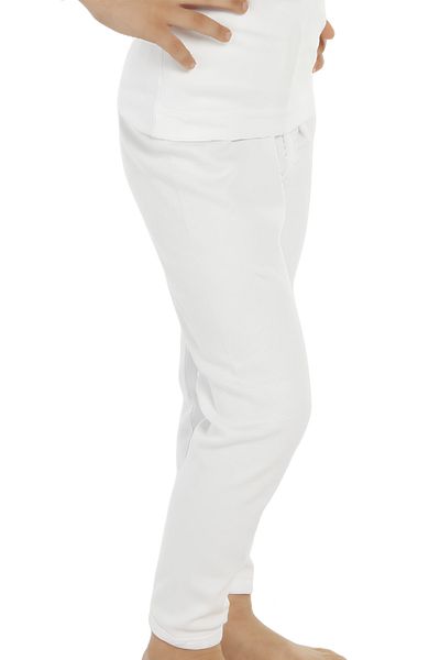 TOLIN Boy's White Cotton Thermal Underwear Flexible Pants 7390
