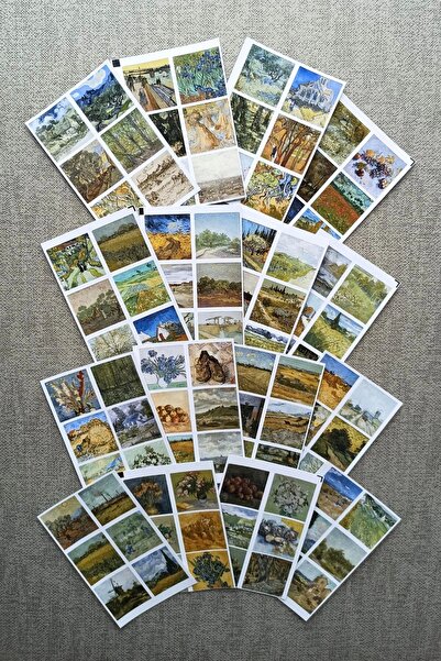 Mona Craftist مجموعة ملصقات فان جوخ 16 قطعة 96 قطعة ملصقات كمبيوتر محمول مربعة