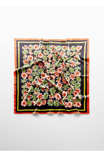 MANGO Woman Φουλάρι με floral σχέδιο
