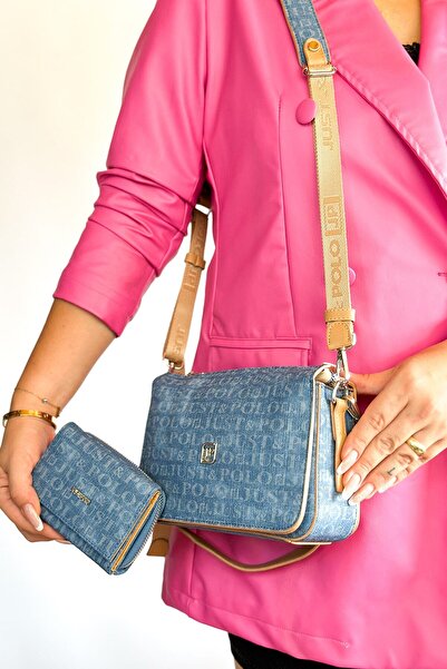 Just Polo حقيبة كتف نسائية متوسطة الحجم موديل رياضي متعددة الأقسام 2 أشرطة 21...