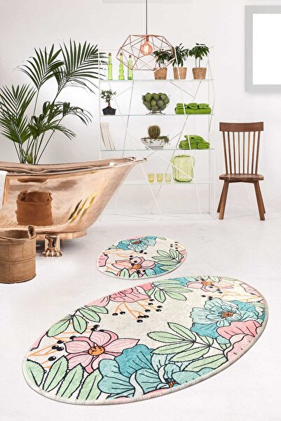 Qatalina Sprıng Djt 2 Lı Set Banyo Halısı Klozet Takımı