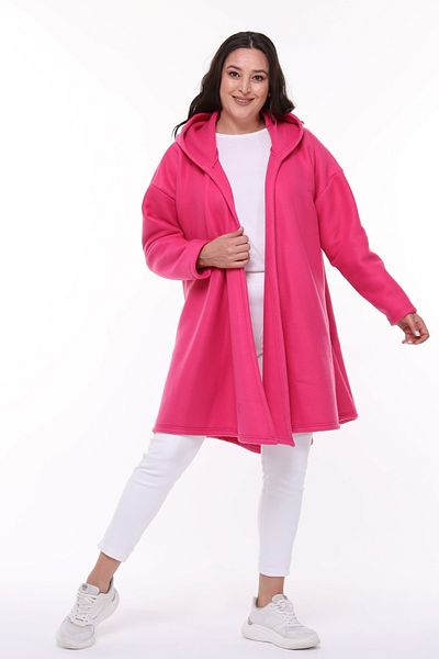 Curvy Trend Plus Size Hooded Fleece Cardigan