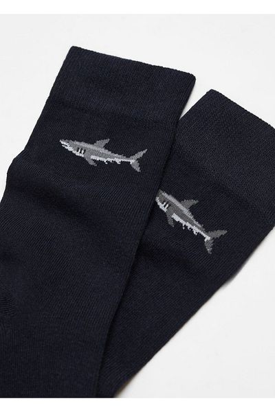 MANGO Man Baumwollsocken mit Hai-Stickerei