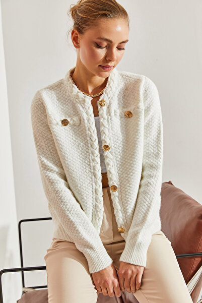Bianco Lucci Γυναικεία πλεκτή ζακέτα με κουμπιά