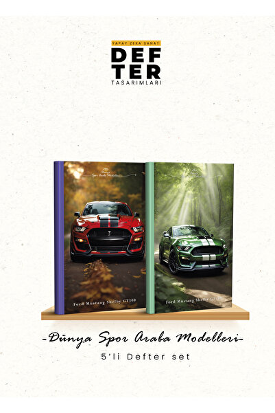 YAPAY ZEKA SANAT مجموعة دفاتر ملاحظات للسيارات الرياضية العالمية مكونة من 5 قطع 4-6