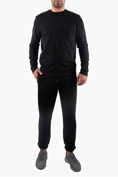 Rich Tricou negru cu mânecă lungă, 100% bumbac
