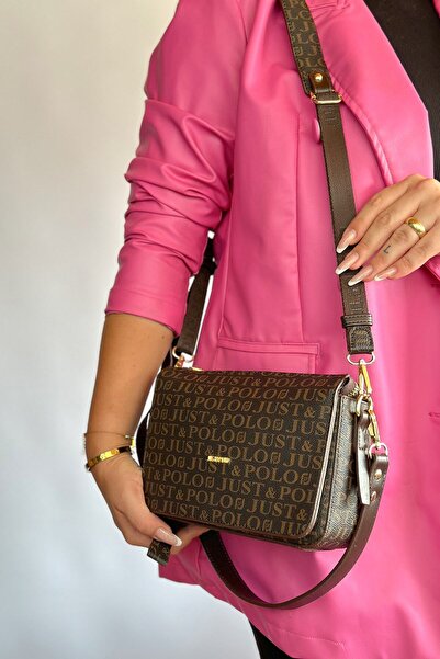 Just Polo حقيبة كتف نسائية متوسطة الحجم موديل رياضي متعددة الأقسام وحزامين 21...