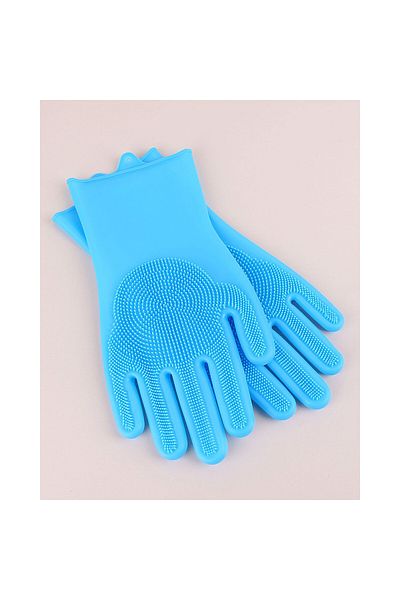 devigo 2 Pack Practical Silicone Dishwashing Gloves Kitchen Bathroom Cleaning Gloves